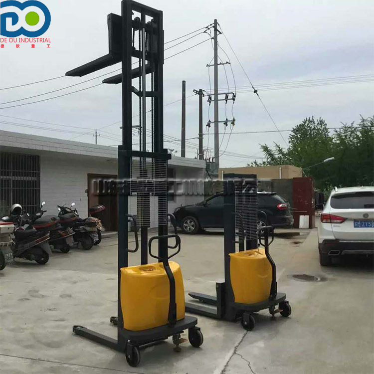 狭窄通道手推升高车 C型钢门架电动堆高车 可定/制站架式托盘叉车