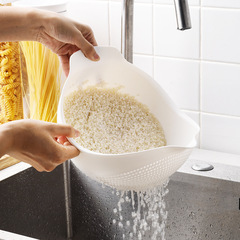 Kitchen drain basket plastic storage box fruit vegetable basin plastic household fruit and vegetable water filter multifunctional rice basket
