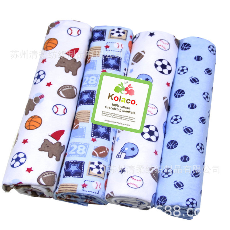 flannel blanket 棉法兰绒婴儿包布 绒布 棉毯4条装襁褓用品-阿里巴巴