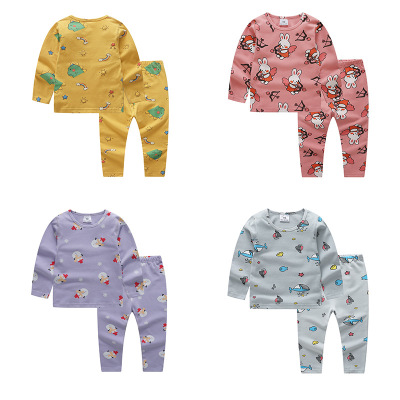 men and women pure cotton pajamas Long sleeve suit spring and autumn Kids baby Thin section CUHK Home Furnishings