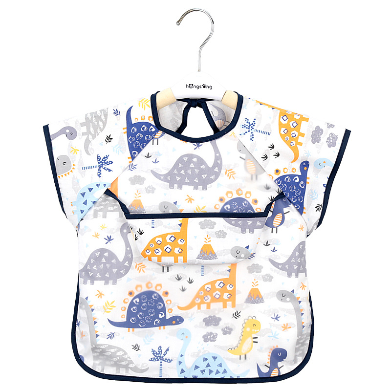 寶寶吃飯罩衣反穿防水嬰兒口水圍兜薄款男女小孩兒童短袖夏季飯兜