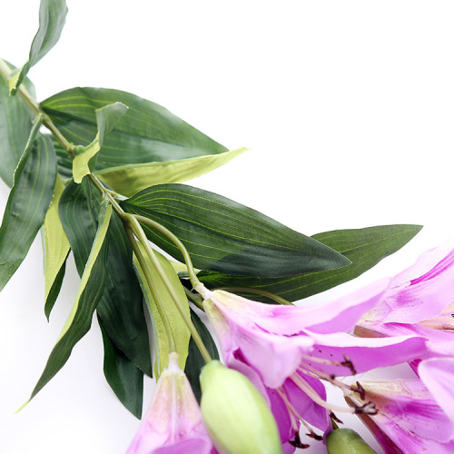 Simulated lily single bouquet, fake silk flower, living room dining table, floor-standing desktop decoration, indoor floral arrangement