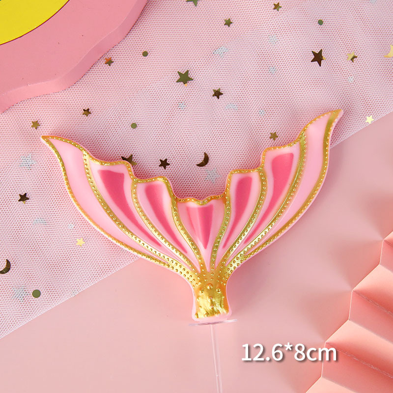 塑料金边鱼尾-粉