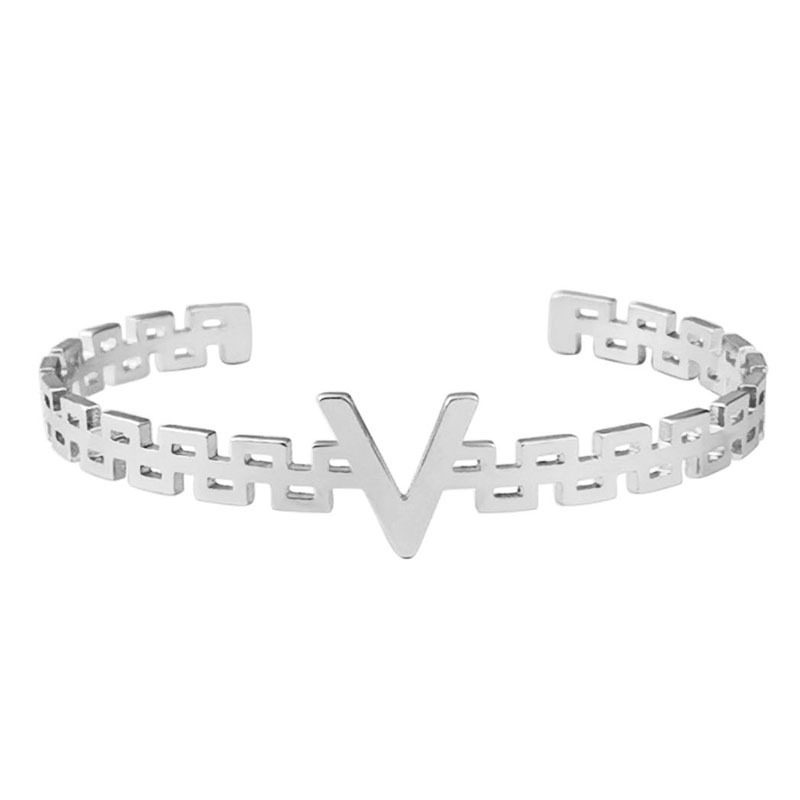 跨境热销 欧美罗马V字型手镯 精美手饰品金属光面 开口可调节手环