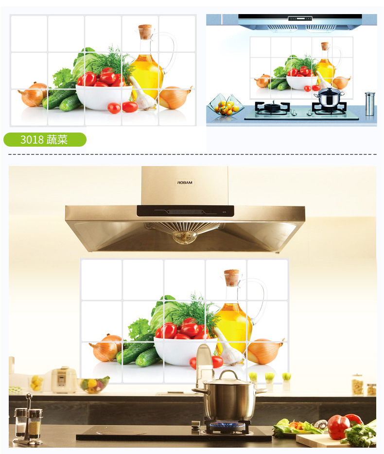 高品質廚房耐高溫防油煙防油汙貼紙鋁箔紙可擦可洗防水廚房貼