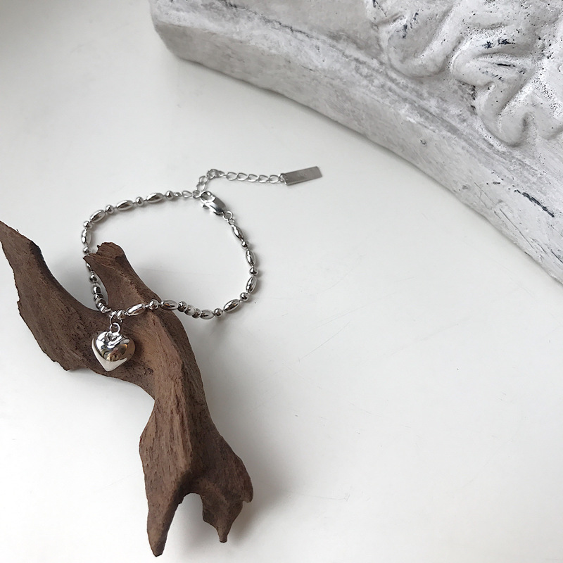 1 Piece 925 Sterling Silver Heart Shape 925 Sterling Silver Bracelets display picture 3