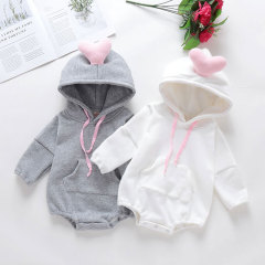 Foshan 2020 Autumn/Winter Baby Girl's 3D Heart Shaped Climbing Suit with Thick Cotton Fleece, Long Sleeve Climbing Suit