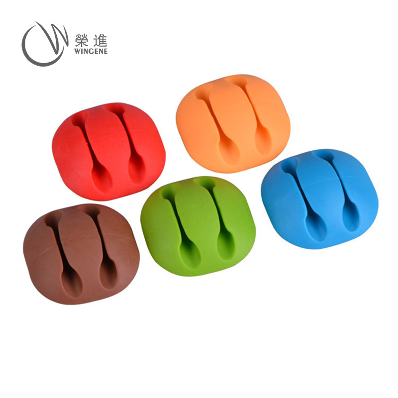 桌面理线器简约电源线固线扣USB数据线固定夹双孔鼠标线固线器|ru