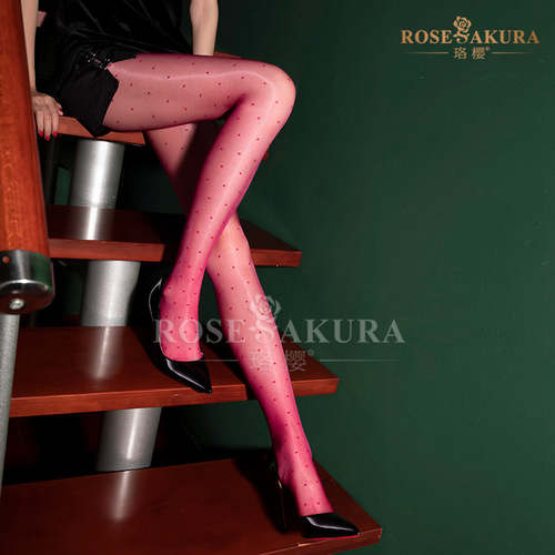 Luo Ying Aurora Series Oily polka dot style High density silky sexy stockings dot style closed crotch pantyhose 7371