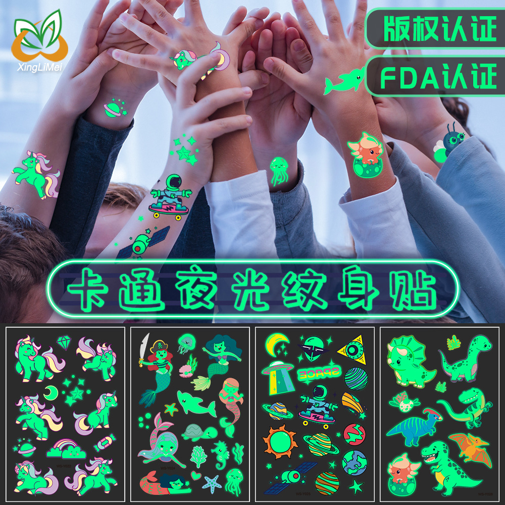 Luminous tattoo stickers waterproof temp...