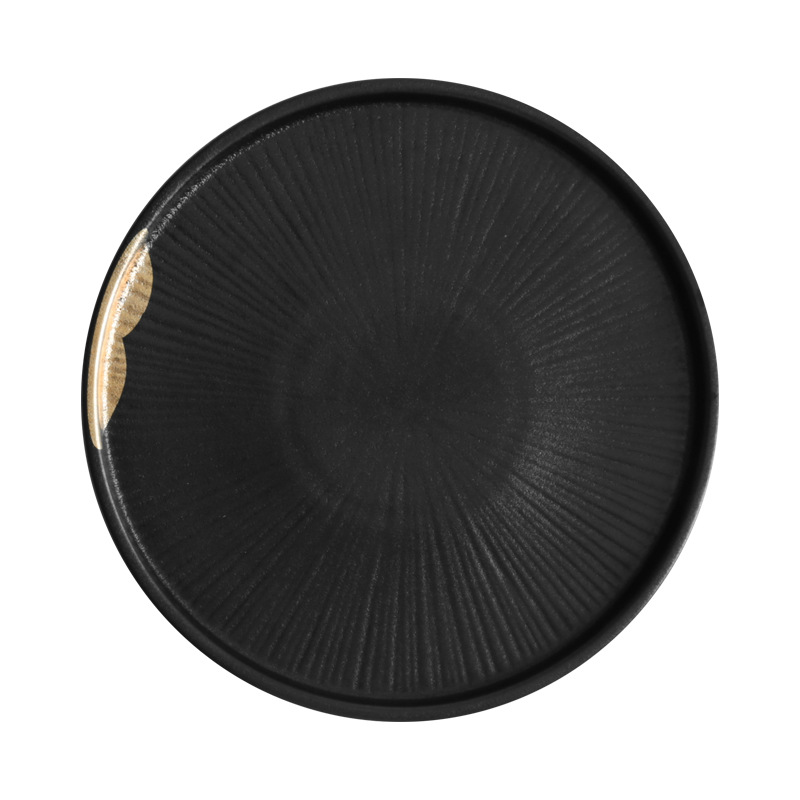 Plato en relieve de jade de tinta de Wujin, estilo nórdico, cerámica creativa, plato casero de Phnom Penh, plato de verduras, plato de desayuno, plato de fiador de carne