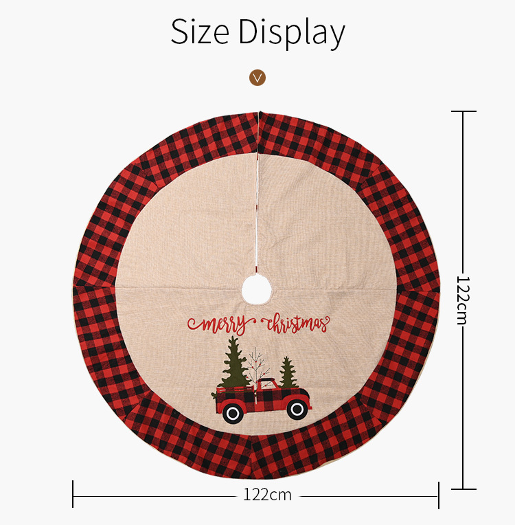 Christmas Tree Skirt Plaid Fabric Christmas Tree Bottom Dress Up Tree Apron Tree Clothes display picture 2