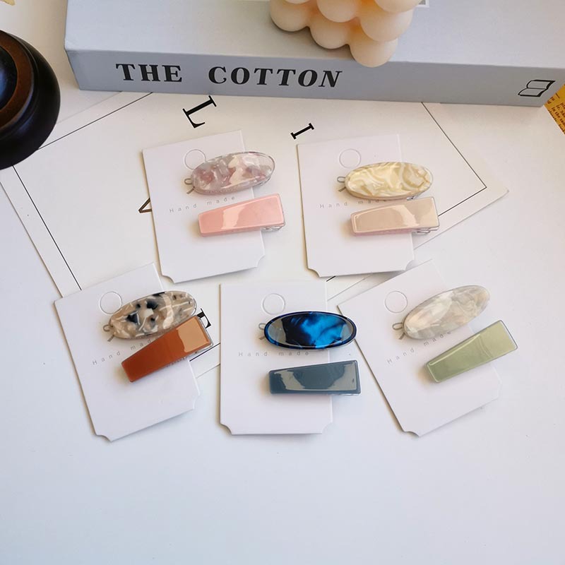 韩版梦幻贝壳纹理少女发夹小巧精致莫兰迪色气质简约鸭嘴边夹头饰|ms