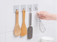 免打孔無痕掛鈎強力粘膠透明牆壁壁掛衣服掛鈎廚房創意防水粘鈎子