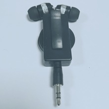 带夹子伸缩耳机  3.5伸缩耳机线 重低音外贸礼品伸缩耳机工厂定制