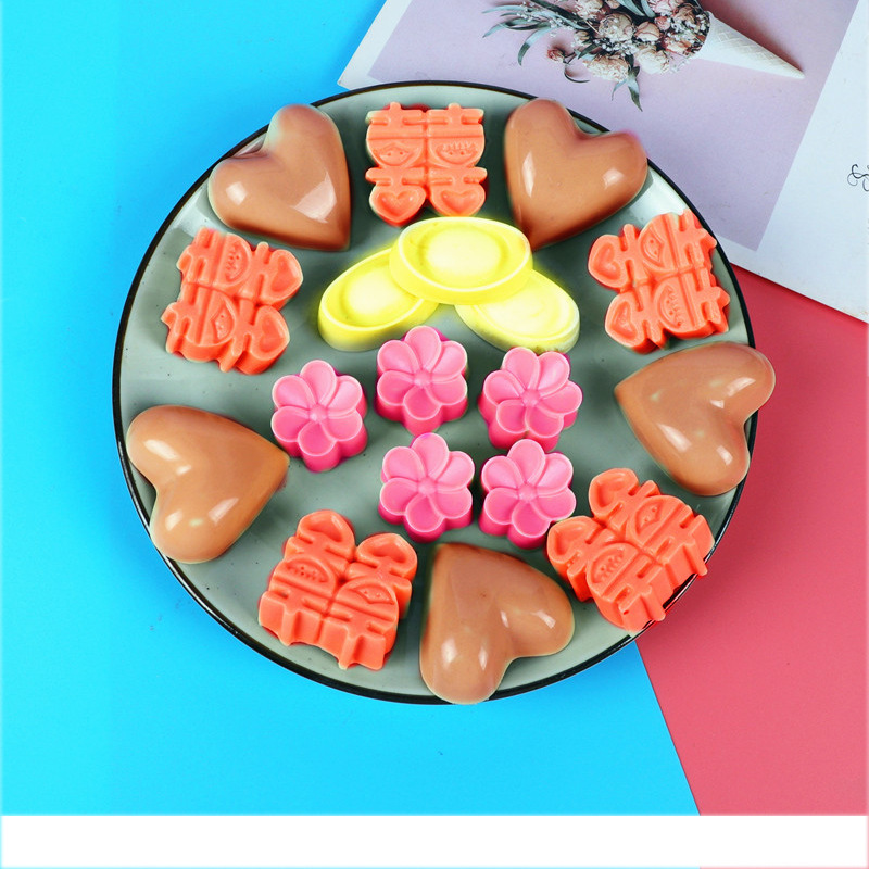 Molde de cubo de hielo de silicona amor flor bar cóctel fabricante de hielo molde de silicona caramelo fondant molde