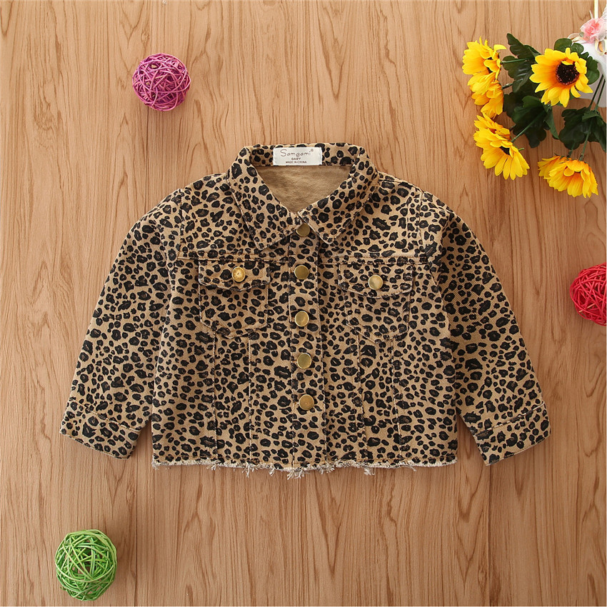 Fashion Leopard Polyester Girls Outerwearpicture1