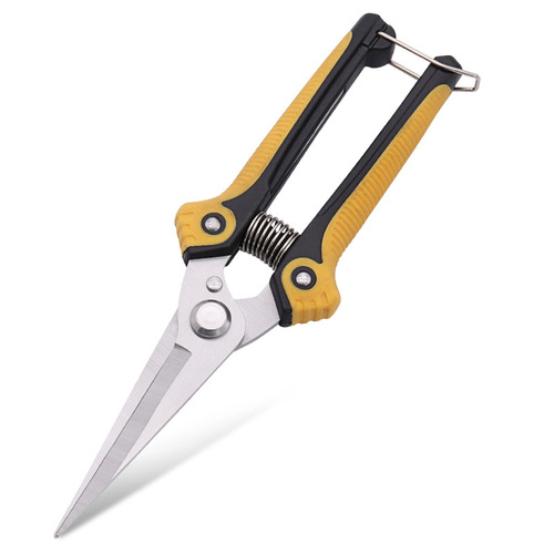 Manufacturer wholesale straight rubber plastic pruning shears, labor-saving multi-purpose gardening shears, stainless steel gardening pruning shears
