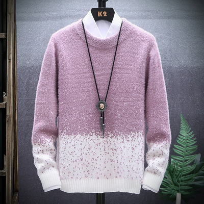 Autumn and winter mink Fluff clothes Autumn Mohair Sweater coat Trend Moctoe clothes fashion Color matching
