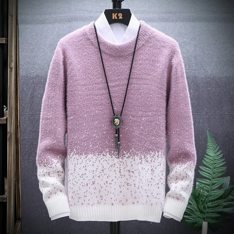 Autumn and winter mink Fluff clothes Autumn Mohair Sweater coat Trend Moctoe clothes fashion Color matching