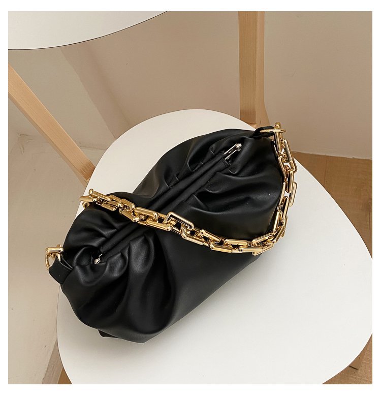 Women's Medium Pu Leather Solid Color Streetwear Cloud Shape Lock Clasp Underarm Bag display picture 18