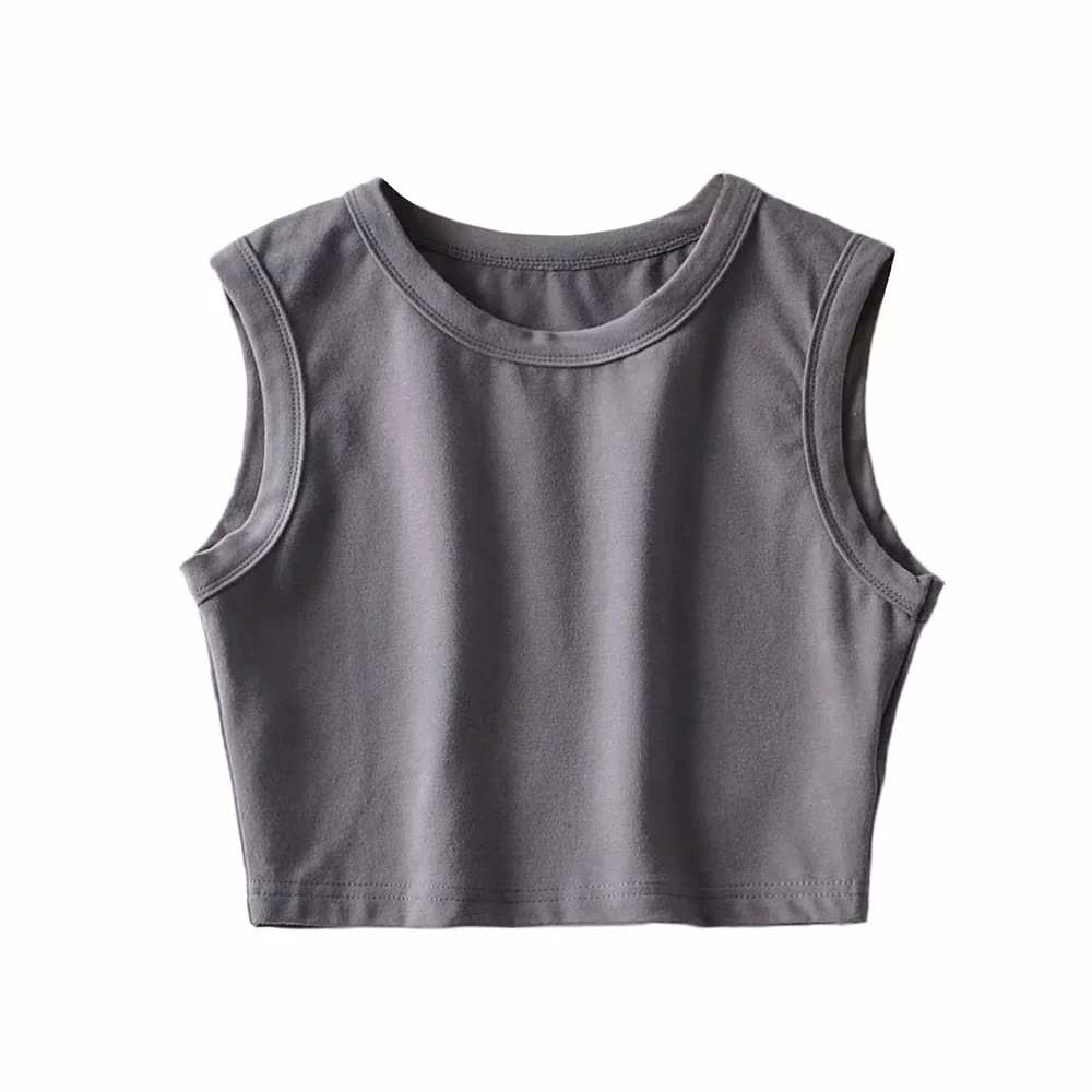 wide-brimmed slim short fitness vest  NSAC14572