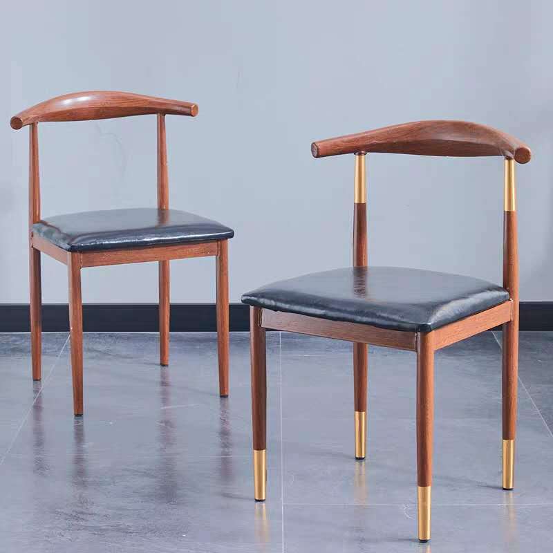Factory Direct Simple Iron Horn Chair Home Fast Restaurant Milk Tea Shop Table and Chair Western Restaurant Cafe Hotel