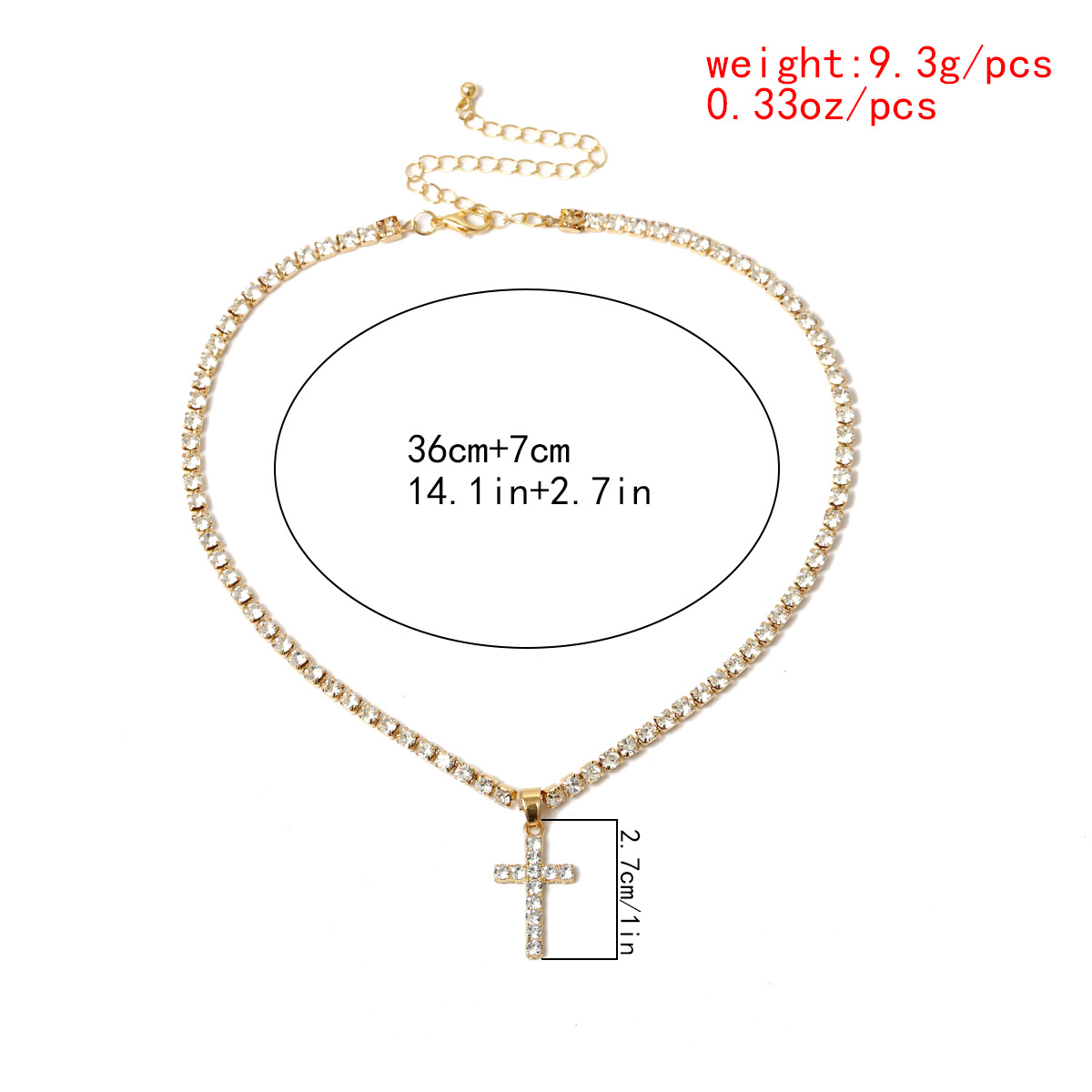 New Simple Item Decorated With Diamond Cross Short Clavicle Necklace Female display picture 14