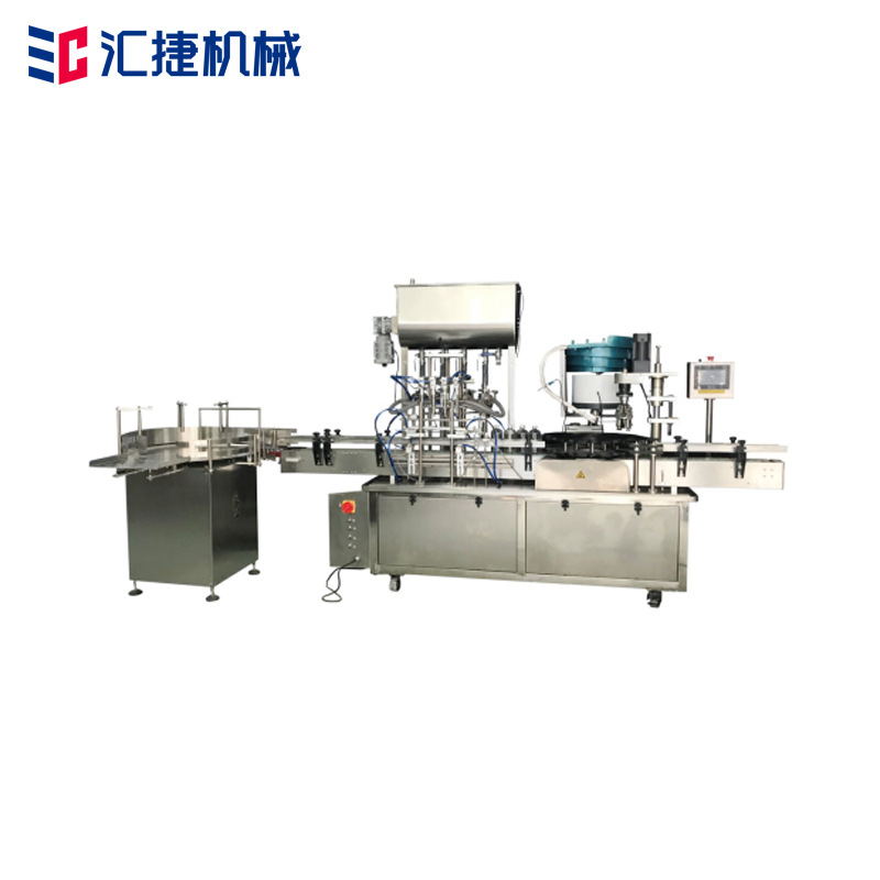 消毒水全自动灌装机 全自动落盖旋盖贴标灌装机 食用油灌装生产线