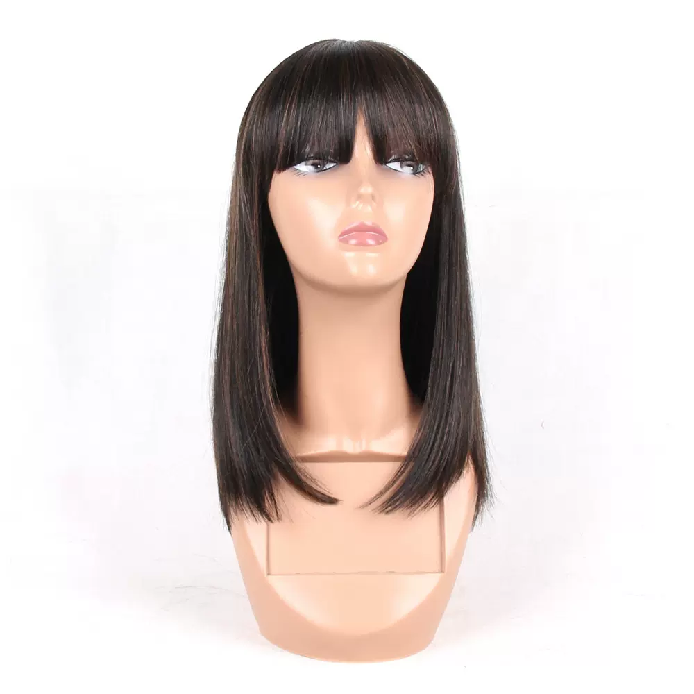 化纤头套 混合发头套 直发机制头套 机制假发 日本丝头套