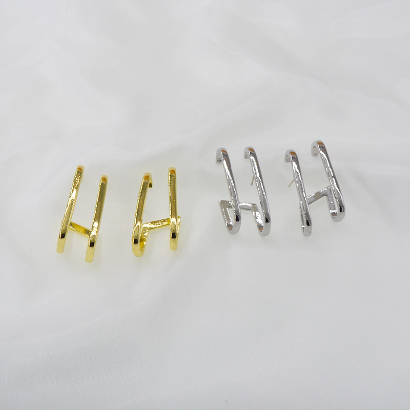 New Metal One-piece Hook Earring Style Simple Nail Earrings Wholesale display picture 9