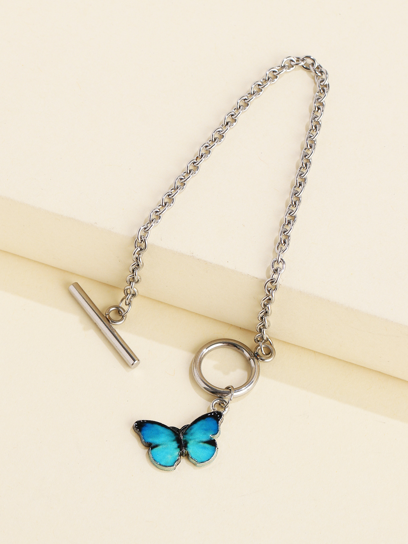 40132 Nischen Design Sinn Koreanischer blauer Schmetterling EinWortKnopfArmband ins SuperFeuer Paar Freundin Armband Schmuckpicture8
