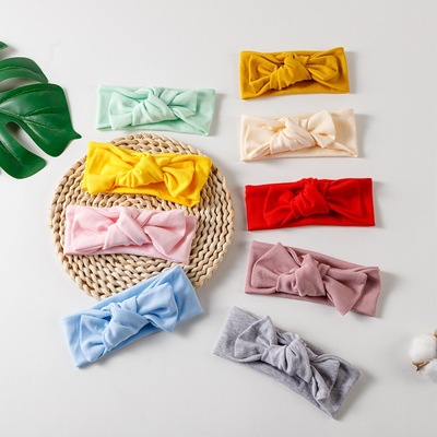 Europe and America baby Tie Hair band bow Stretch cotton children Headdress baby Hair hoop wholesale