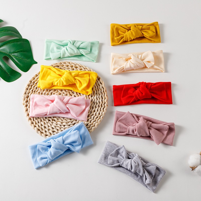 Europe and America baby Tie Hair band bow Stretch cotton children Headdress baby Hair hoop wholesale
