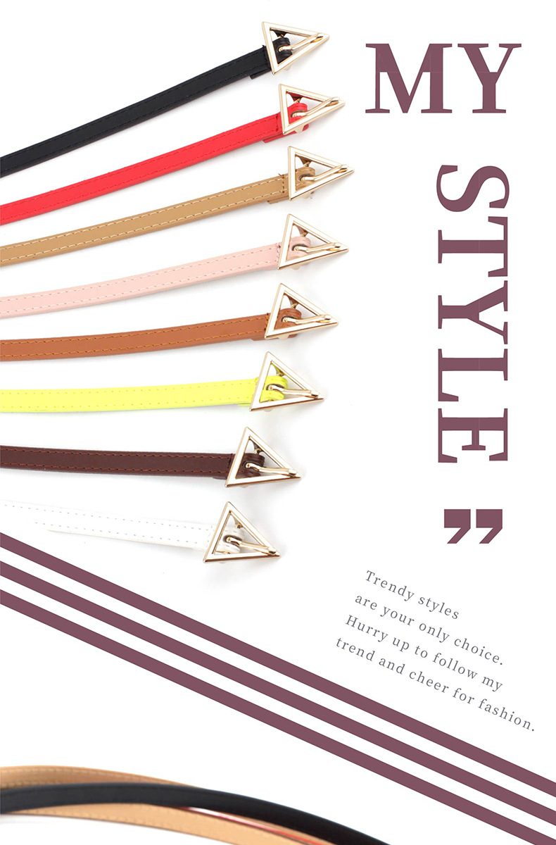 Korea New Simple New Triangle Buckle Belts  Fashion Hipsters  Wild Triangle Personalized Thin Belts Nihaojewelry Wholesale display picture 1