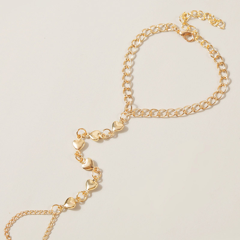 Simple Long Chain Love Finger Chain Bracelet display picture 5