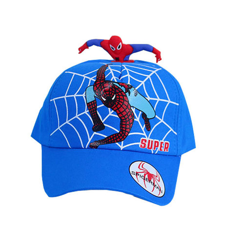 Baby Hat Cartoon 3D Spider-Man Children's Baseball Cap Boys Summer Outdoor Sunshade Sun Protection Breathable Duckbill Hat