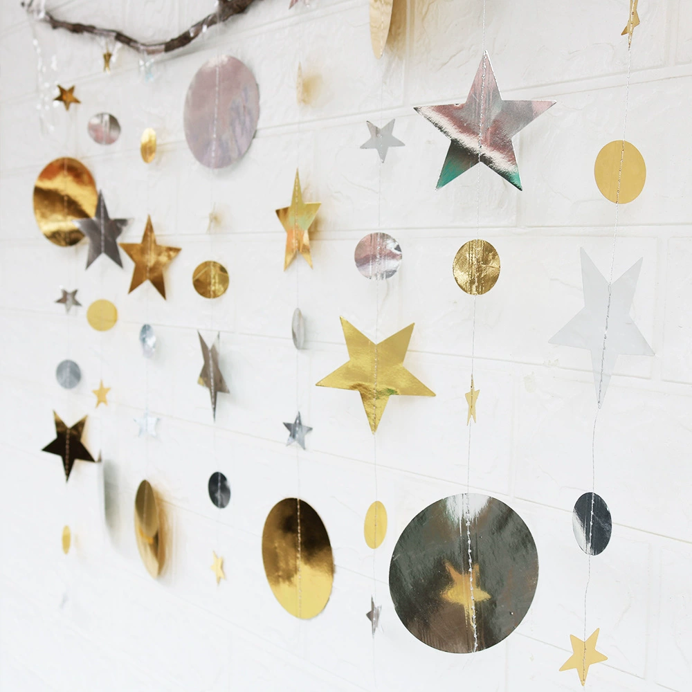  atmosphere scene layout shop wall decoration creative hanging star round tablet pull flowers