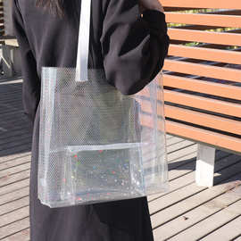 厂家批发透明PVC手提袋制作广告LOGO 礼品包装袋塑料手提袋沙滩包