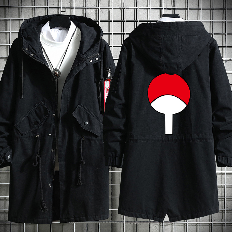 Naruto sasuke yuzhibo familia kakashi dibujos animados otoño e invierno grueso hombres y mujeres estudiante pareja gabardina image 5