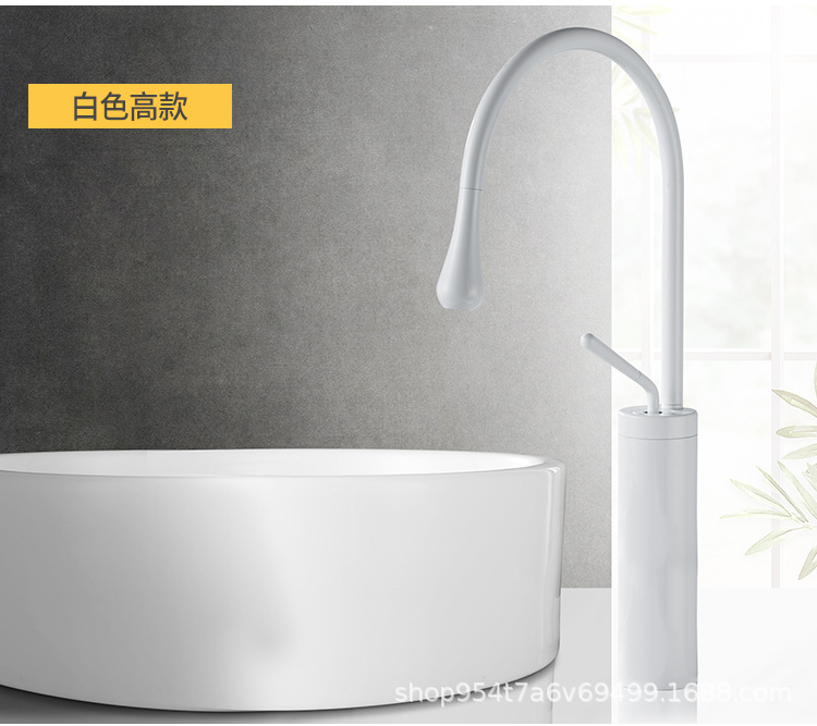 Wholesale copper single-hole washbasins, hot and cold faucets, countertop and under-counter basins, European-style baked paint chrome-plated rotating faucets from the manufacturer undefined