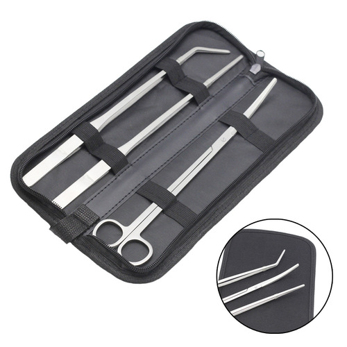 Aquarium Aquatic Plant Tool Kit Scissors Clip Sand Leveler Fish Tank Cleaning Tool Kit Set Tweezers Sazi 5-piece Set