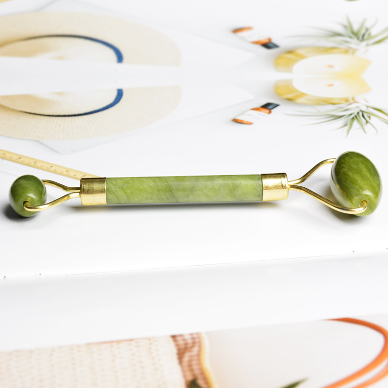 Nuevo masaje Xiuyu Jade rodillo suave soporte de metal rodillo facial belleza contenedor masajeador portátil