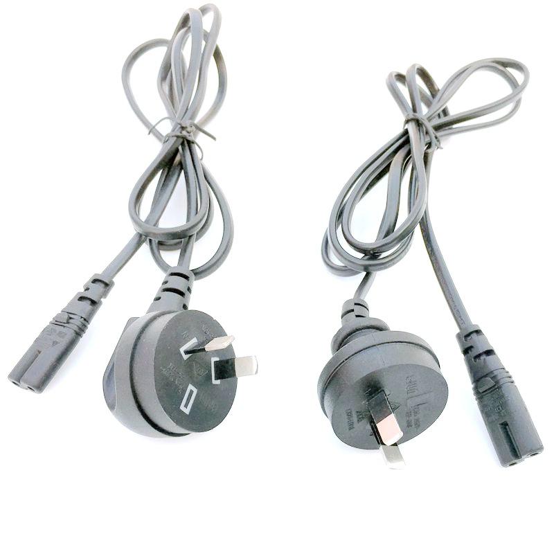 SAA RCM澳规两插电源线 弯头澳洲澳标澳大利亚二插8八字尾插头线