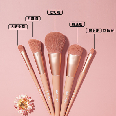 Andy Five-piece Cosmetic brush Loose powder Trimming Eye shadow brush Man-made fibers Portable Beauty tool