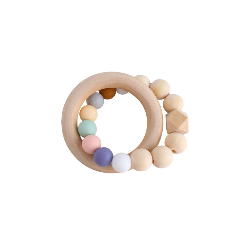 Nueva DIY creativo Hemu anillo macaron color juguete teether Seguridad Protección del Medio Ambiente pulsera de cuentas silicona teether
