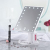 Portable princess mirror toilet, clean makeup mirror with lights, touch screen LED lamp square dressing mirror