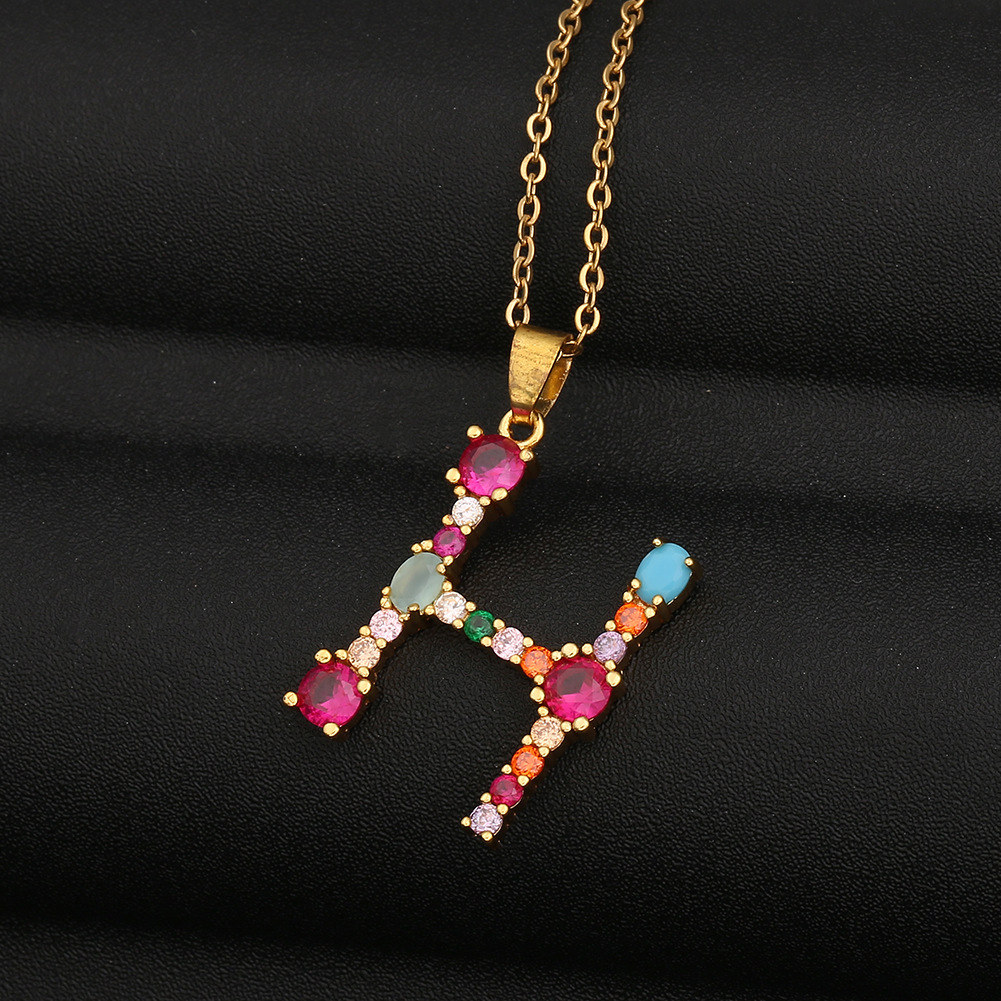 new fashion color zircon necklace