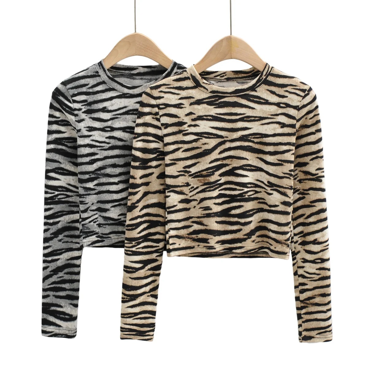 sexy zebra print bottoming shirt  NSHS34182