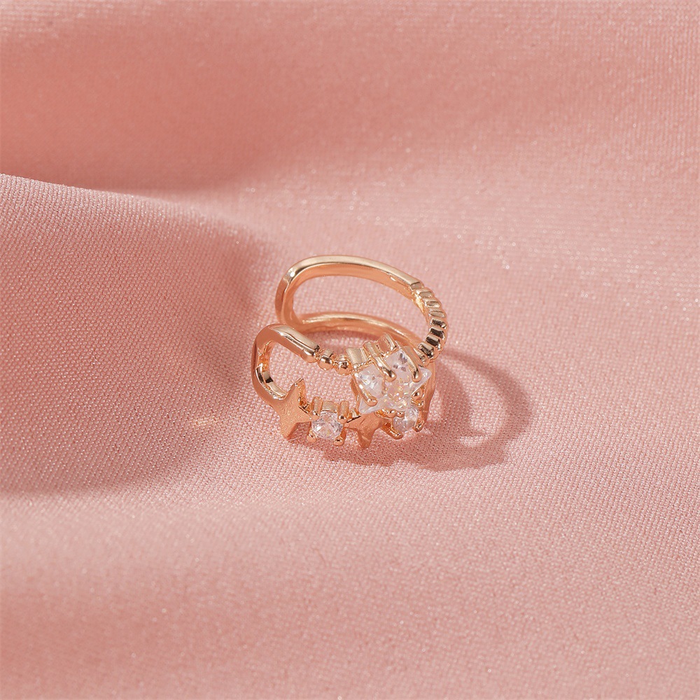 fashion style ear bone clip simple double star ear clip five-pointed star earless pierced earrings p